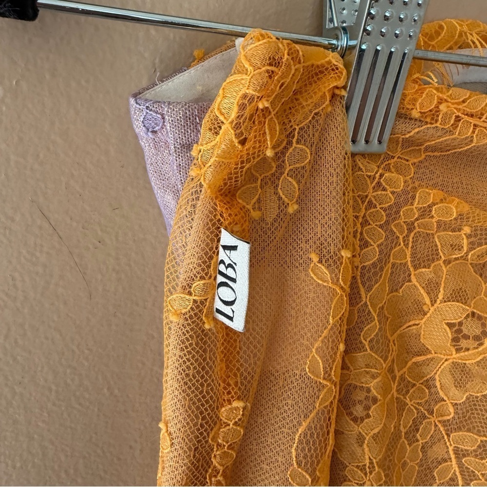 Loba carmen Corset Top pants set lilac Orange flares lace outfit 2 pc Revolve S - Picture 14 of 16